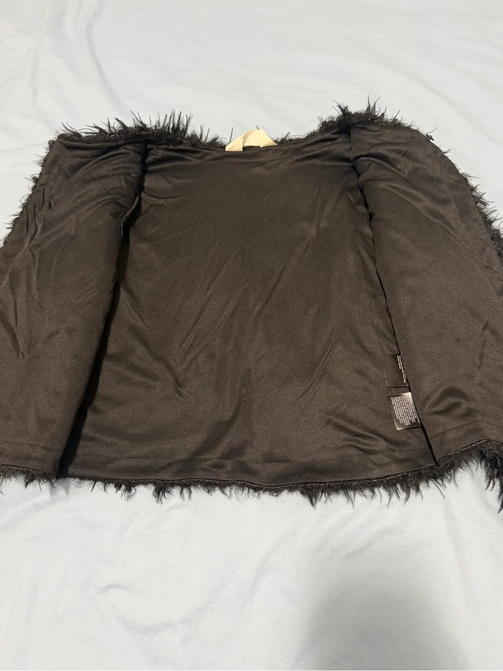 H&M Girls Black Faux-Fur Cropped Jacket Age 9–10